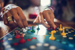 board game with dice